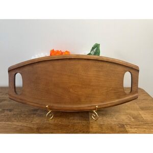 Vintage Baribocraft Canada Teak Serving‎ Tray Wood Mid-Century Modern Decor MCM
